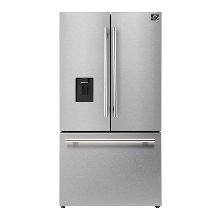 FORNO Aosta 36" 22.4 cu. ft. Refrigerator with External Water Dispenser, Automatic Ice Maker- FFFFD1866-36SB