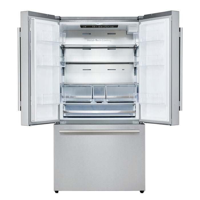 FORNO Aosta 36" 22.4 cu. ft. Refrigerator with External Water Dispenser, Automatic Ice Maker- FFFFD1866-36SB