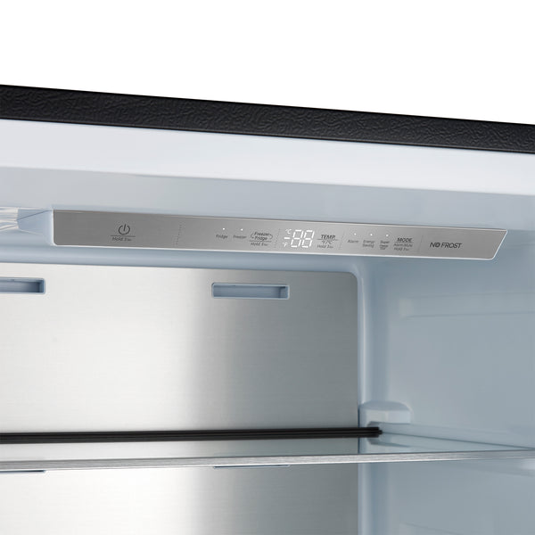 FORNO Maderno 28" 13.6 cu. ft. Right Swing Convertible Upright Freezer/Refrigerator in Black with Antique Brass Handle- FFFFD1722-28BLK-RS