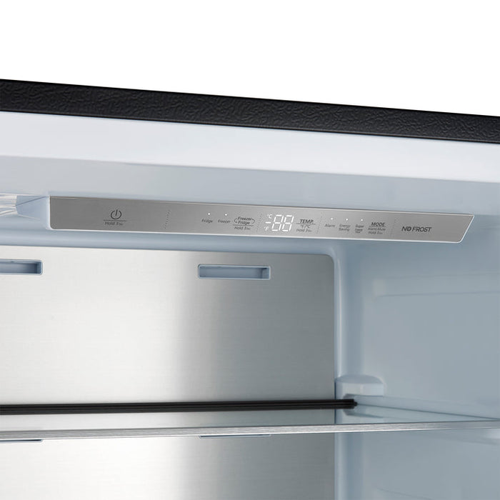 FORNO Maderno 60" 27.2 cu. ft. Convertible Refrigerator and Freezer with Modern Trim Kit in Black with Antique Brass Handles- FFFFD1722-60MG-BLK