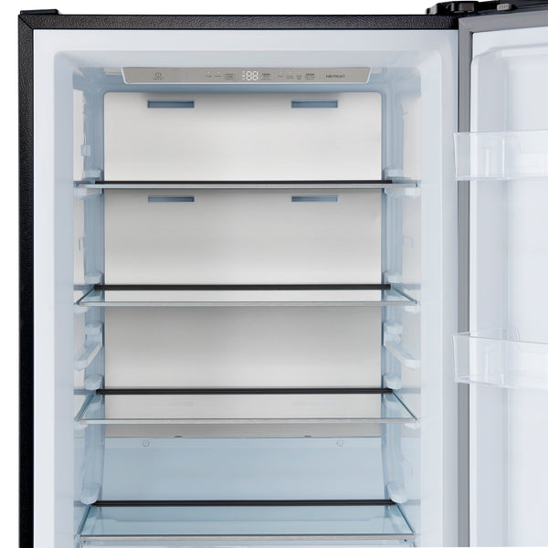 FORNO Maderno 28" 13.6 cu. ft. Right Swing Convertible Upright Freezer/Refrigerator in Black with Antique Brass Handle- FFFFD1722-28BLK-RS