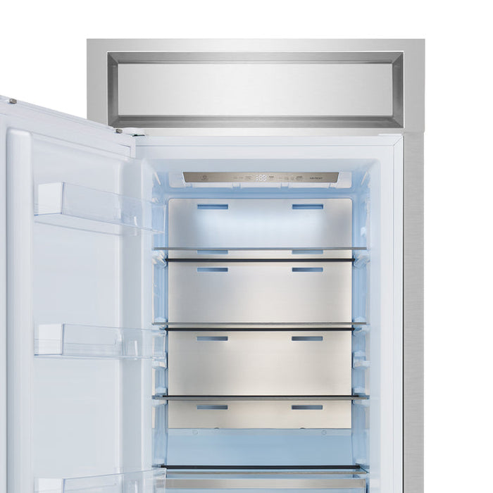 FORNO Maderno 32" 13.6 cu.ft. Left Swing Convertible Refrigerator and Freezer with Modern Trim Kit in White with Antique Brass Handles- FFFFD1722-32LMG-WHT
