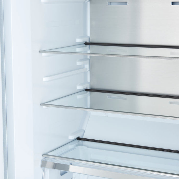FORNO Maderno 32" 13.6 cu.ft. Left Swing Built-In Convertible Refrigerator/Freezer in White with Antique Brass Handle and Grill Trim- FFFFD1722-32LSG-WHT