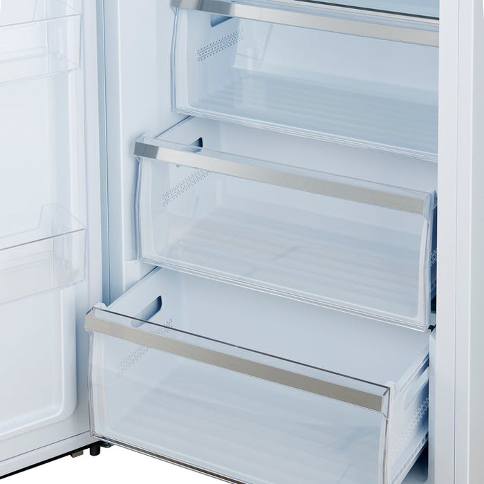FORNO Maderno 32" 13.6 cu.ft. Left Swing Built-In Convertible Refrigerator/Freezer in White with Antique Brass Handle and Grill Trim- FFFFD1722-32LSG-WHT