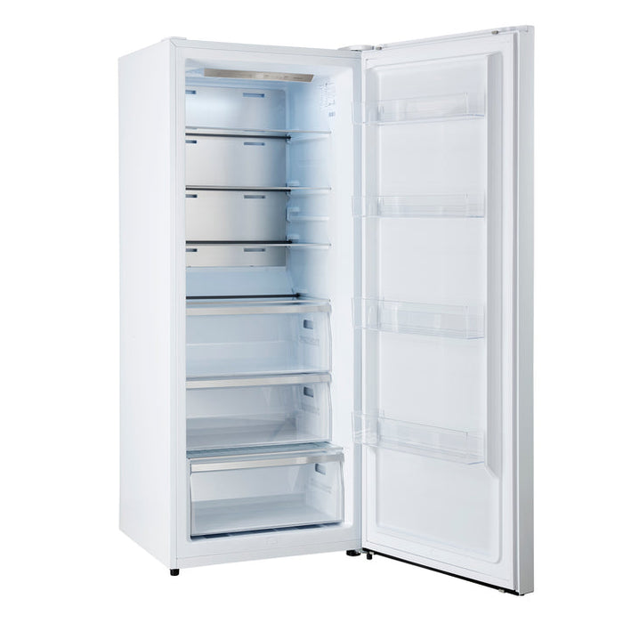 FORNO Maderno 32" 13.6 cu.ft. Right Swing Convertible Refrigerator and Freezer with Modern Trim Kit in White with Antique Brass Handles- FFFFD1722-32RMG-WHT