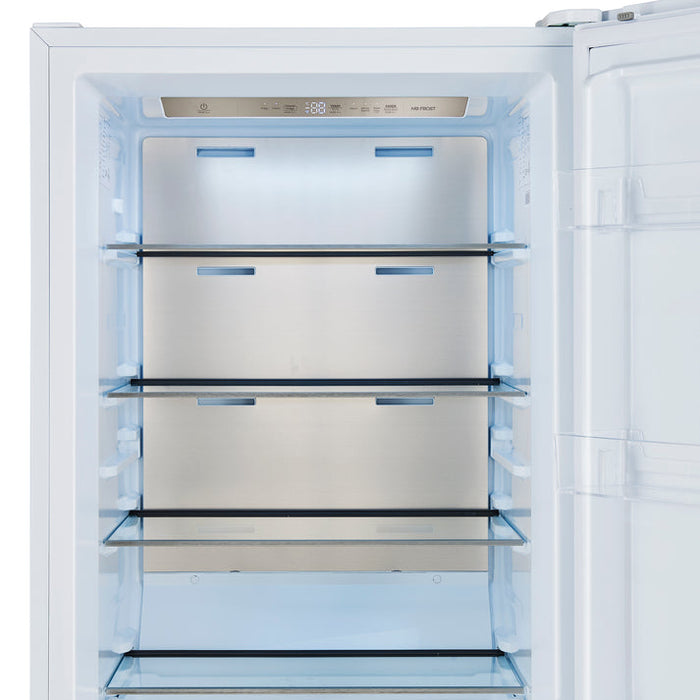 FORNO Maderno 32" 13.6 cu.ft. Right Swing Convertible Refrigerator and Freezer with Modern Trim Kit in White with Antique Brass Handles- FFFFD1722-32RMG-WHT
