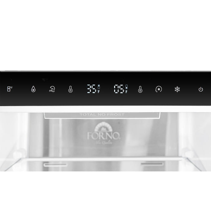 FORNO Custodia 46.8" 20.6 cu. ft. Refrigerator with Bottom Freezer and Ice Maker in Black with Antique Brass Accents - FFFFD1766-48BLK