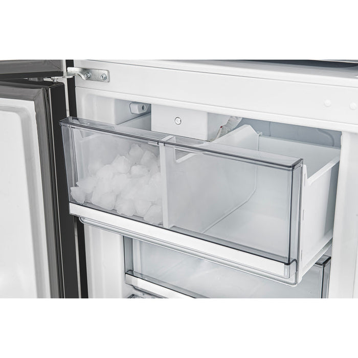 FORNO Custodia 46.8" 20.6 cu. ft. Refrigerator with Bottom Freezer and Ice Maker in Black with Antique Brass Accents - FFFFD1766-48BLK