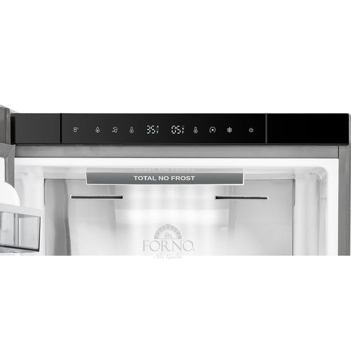 FORNO Custodia 46.8" 20.6 cu. ft. Refrigerator with Bottom Freezer and Ice Maker in Stainless Steel-  FFFFD1766-48S