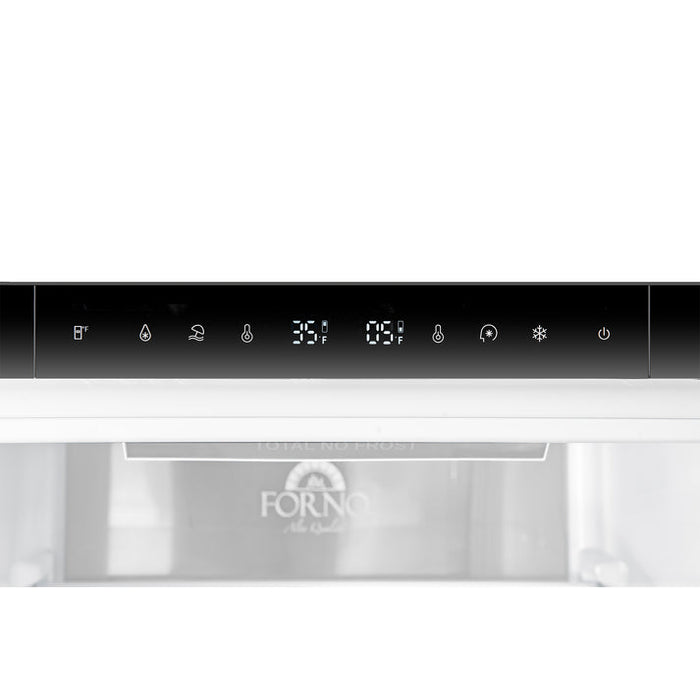 FORNO Custodia 46.8" 20.6 cu. ft. Refrigerator with Bottom Freezer and Ice Maker in White with Antique Brass Accents - FFFFD1766-48WHT