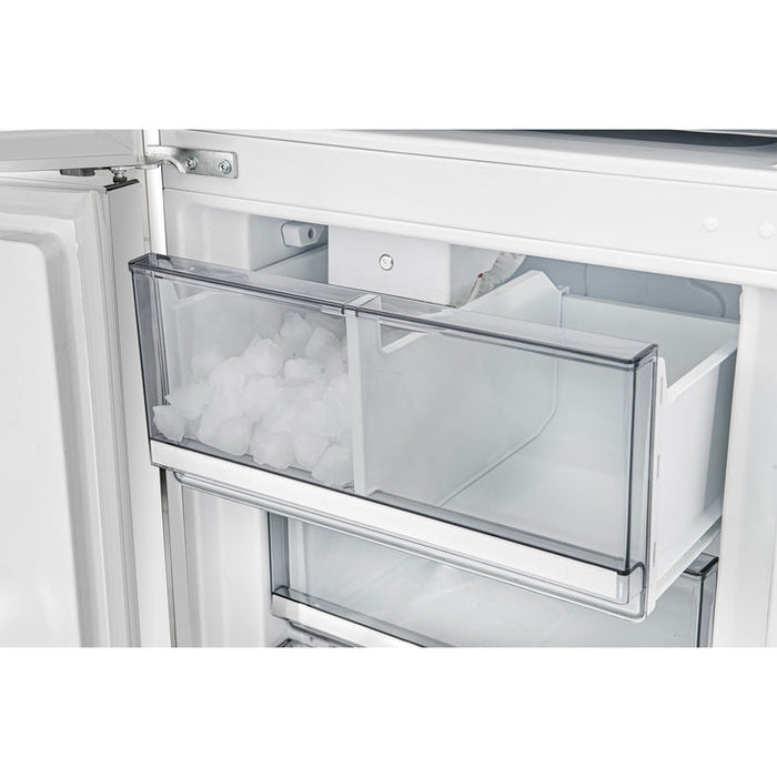 FORNO Custodia 46.8" 20.6 cu. ft. Refrigerator with Bottom Freezer and Ice Maker in White with Antique Brass Accents - FFFFD1766-48WHT