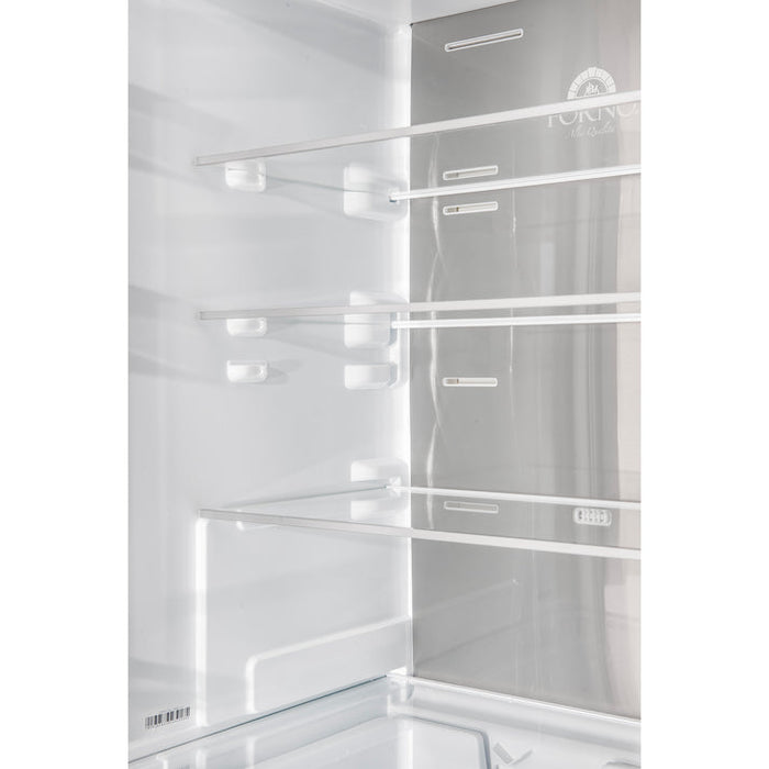 FORNO Custodia 46.8" 20.6 cu. ft. Refrigerator with Bottom Freezer and Ice Maker in White with Antique Brass Accents - FFFFD1766-48WHT