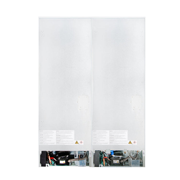 FORNO Custodia 46.8" 20.6 cu. ft. Refrigerator with Bottom Freezer and Ice Maker in White with Antique Brass Accents - FFFFD1766-48WHT