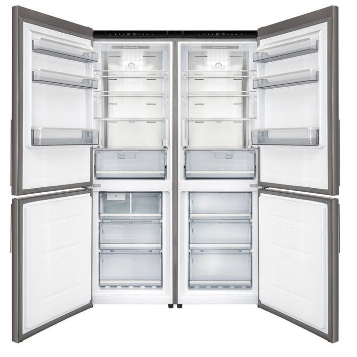 FORNO Custodia 46.8" 20.6 cu. ft. Refrigerator with Bottom Freezer and Ice Maker in Stainless Steel-  FFFFD1766-48S