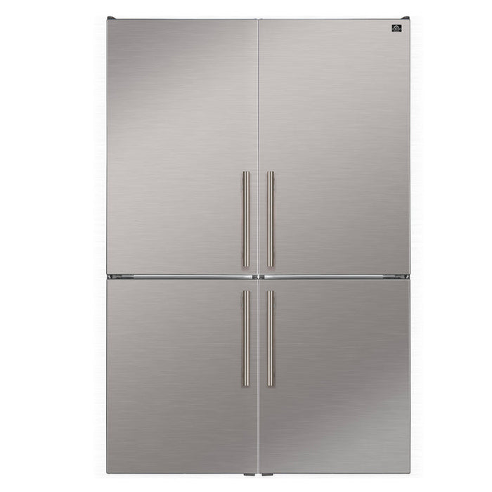 FORNO Custodia 46.8" 20.6 cu. ft. Refrigerator with Bottom Freezer and Ice Maker in Stainless Steel-  FFFFD1766-48S