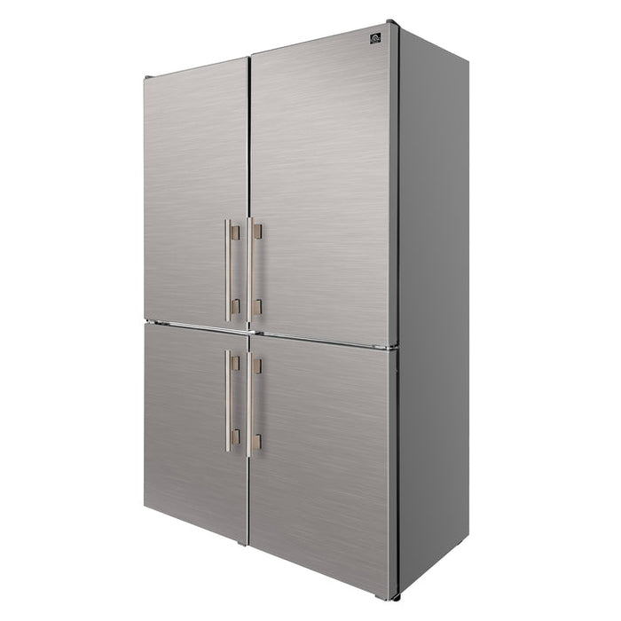 FORNO Custodia 46.8" 20.6 cu. ft. Refrigerator with Bottom Freezer and Ice Maker in Stainless Steel-  FFFFD1766-48S