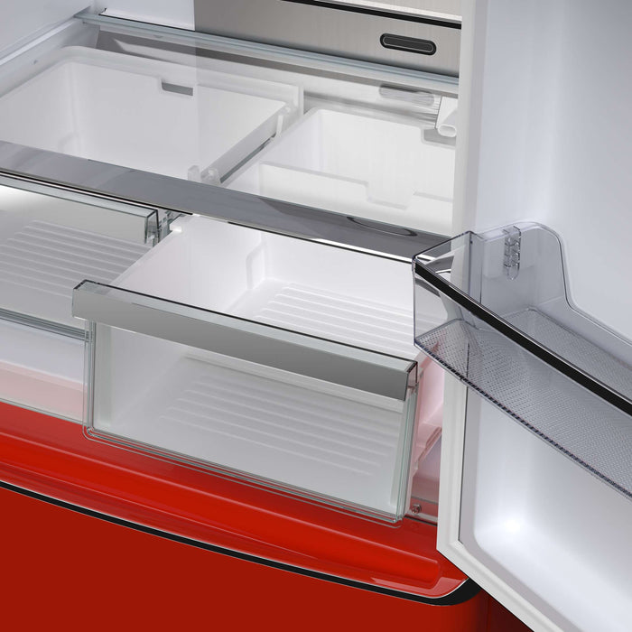 Forno Luigi 18 cu.ft. French Door Refrigerator Red, Handle-Free Design, FFFFD1791-33RED
