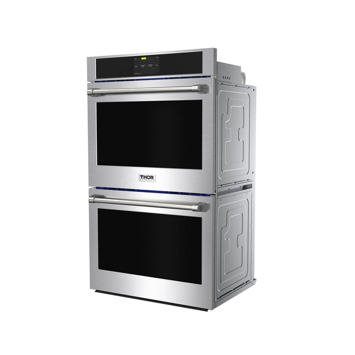 THOR Kitchen 30" 9.6 cu. ft. Professional Electric Double Wall Oven with Air Fry and Self-Clean in Stainless Steel - TEW30ED