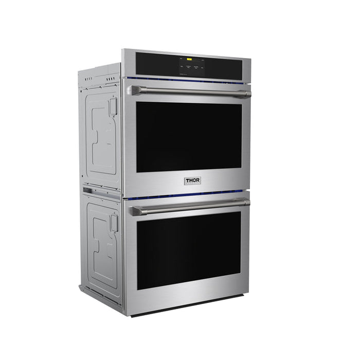 THOR Kitchen 30" 9.6 cu. ft. Professional Electric Double Wall Oven with Air Fry and Self-Clean in Stainless Steel - TEW30ED