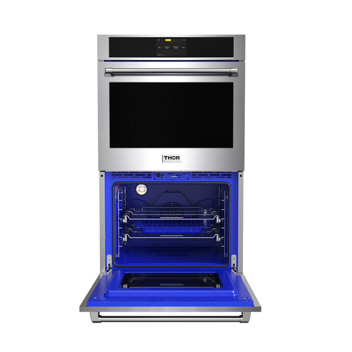 THOR Kitchen 30" 9.6 cu. ft. Professional Electric Double Wall Oven with Air Fry and Self-Clean in Stainless Steel - TEW30ED
