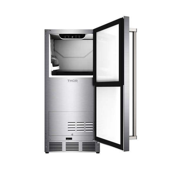THOR Kitchen 15" Indoor/Outdoor Ice Maker with Drain Pump in Stainless Steel- TIM1511