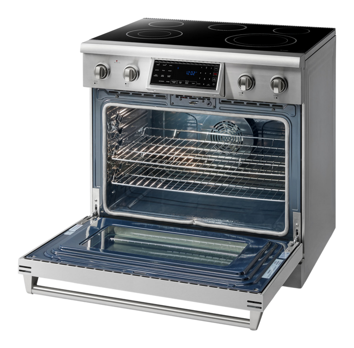 THOR Kitchen 36 in. Tilt Panel 5 Element Electric Range in Stainless Steel- TRE3601