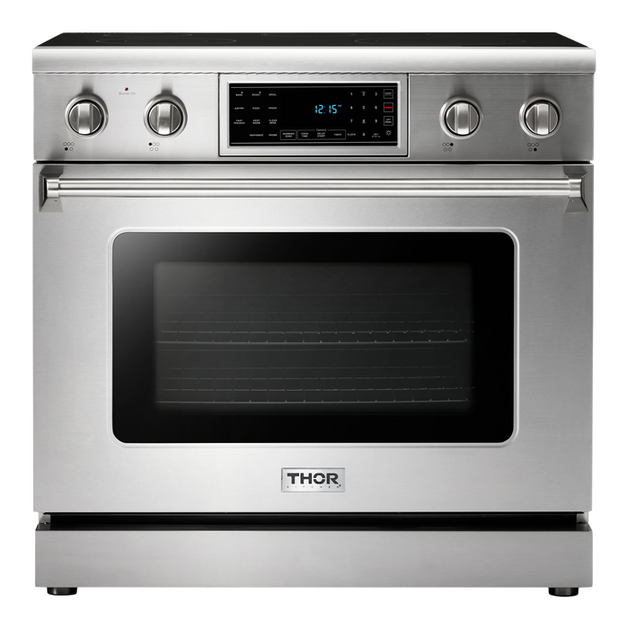 THOR Kitchen 36 in. Tilt Panel 5 Element Electric Range in Stainless Steel- TRE3601