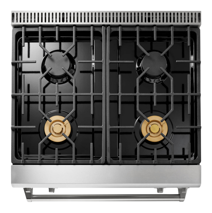THOR Kitchen 36 in. 6 Burner Professional Gas Range with Self- Cleaning in Stainless Steel, LP Gas- TRG3601LP
