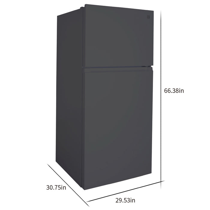 Kenmore 30 in. 18.1 cu.ft. Top Mount Refrigerator with Ice Maker & Pocket Handle- Black, KM4672319