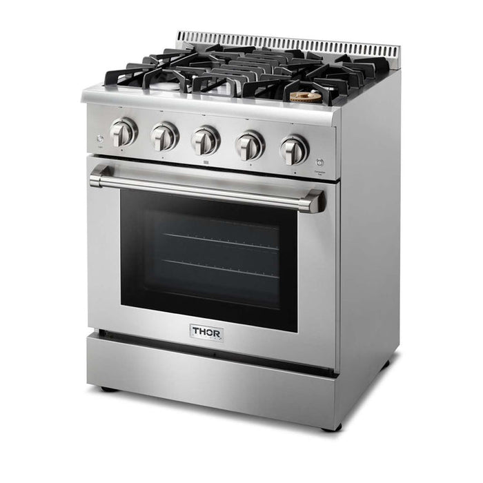 Thor Kitchen 30 in. 4.2 cu.ft. Professional Stainless Steel Sealed 4 Burner Gas Range, THHRG3080U