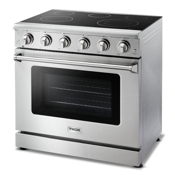 THOR Kitchen 36 in. 5 Element Professional Electric Range in Stainless Steel- HRE3601