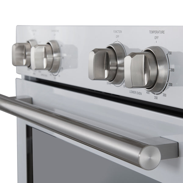 FORNO Espresso Vomero 30" 10 cu. ft. Electric Double Wall Oven in White with Stainless Steel Accents- FBOEL1324-30WHT