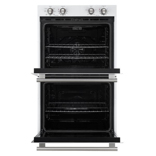 FORNO Espresso Vomero 30" 10 cu. ft. Electric Double Wall Oven in White with Stainless Steel Accents- FBOEL1324-30WHT
