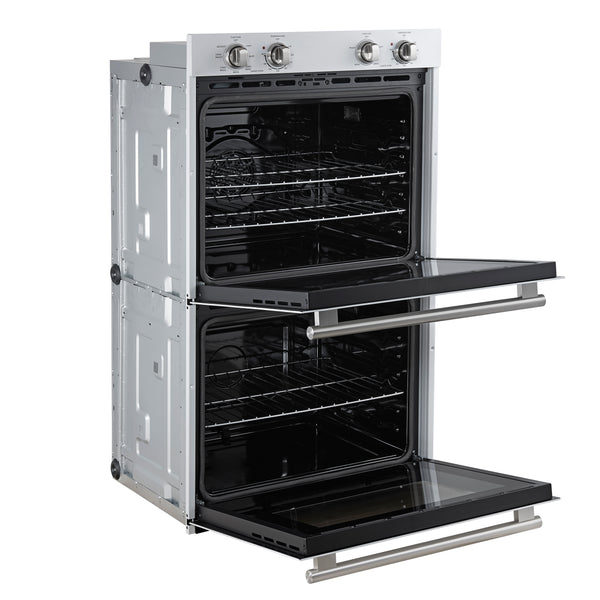 FORNO Espresso Vomero 30" 10 cu. ft. Electric Double Wall Oven in White with Stainless Steel Accents- FBOEL1324-30WHT