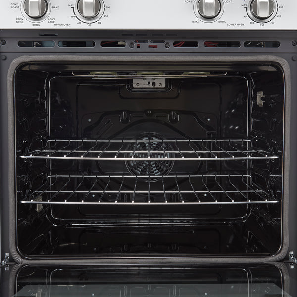 FORNO Espresso Vomero 30" 10 cu. ft. Electric Double Wall Oven in White with Stainless Steel Accents- FBOEL1324-30WHT