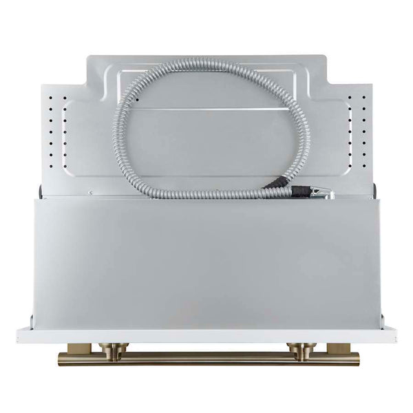 FORNO Espresso Vomero 30" 5 cu. ft. Electric Single Wall Oven in White with Antique Brass Accents- FBOEL1370-30WHT