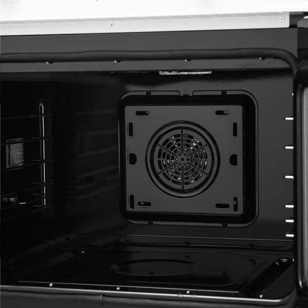 FORNO Asti 30" 3.58 cu. ft. French Door Electric Wall Oven with Air Fry, Self-Clean and Sous Vide in White with Antique Brass Accents- FBOEL1333-30WHT