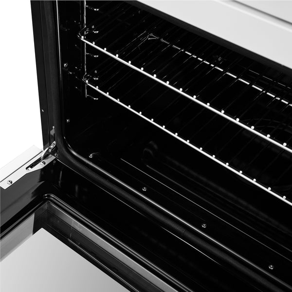 FORNO Asti 30" 7.36 cu. ft. French Door Double Electric Wall Oven with Air Fry, Self-Clean and Sous Vide in White with Antique Brass Accents- FBOEL1340-30WHT