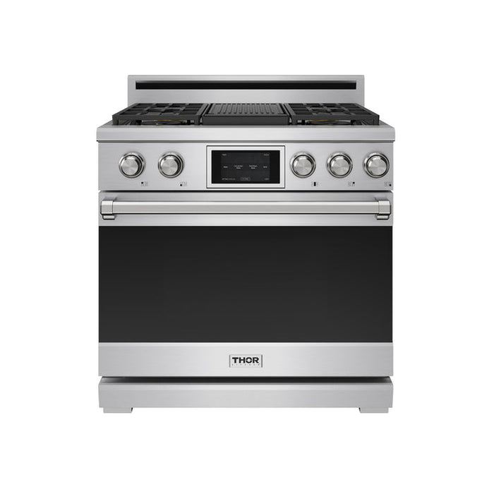 THOR Kitchen X Series 36" Professional Propane Gas Burner, Electric Oven Range with Self-Clean - XRD36ELP
