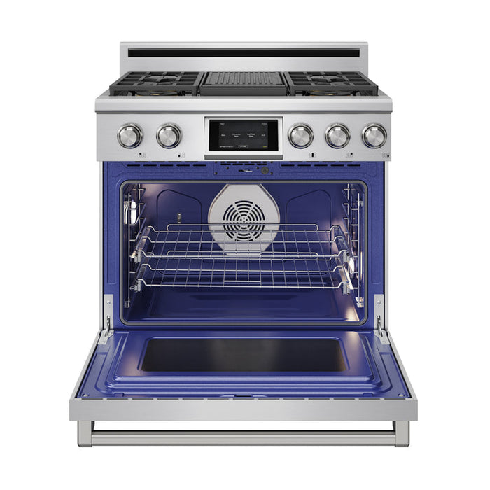THOR Kitchen X Series 36" Professional Propane Gas Burner, Electric Oven Range with Self-Clean - XRD36ELP