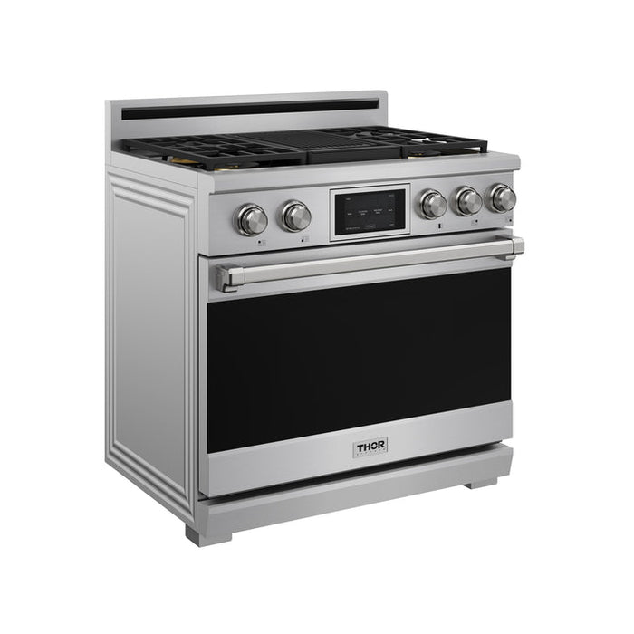 THOR Kitchen X Series 36" Professional Propane Gas Burner, Electric Oven Range with Self-Clean - XRD36ELP