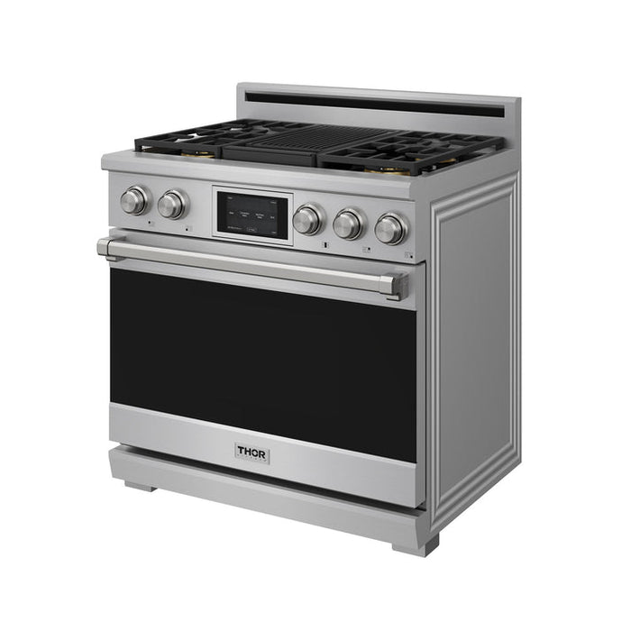 THOR Kitchen X Series 36" Professional Propane Gas Burner, Electric Oven Range with Self-Clean - XRD36ELP