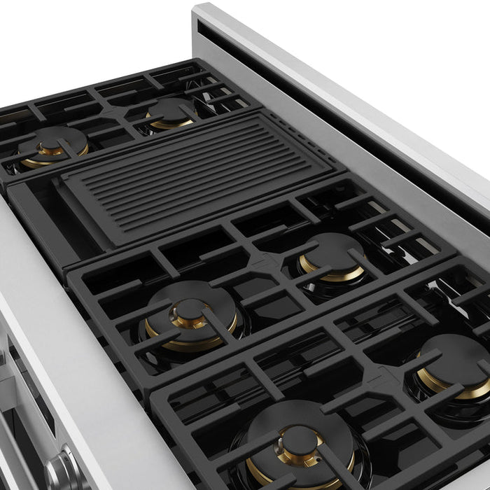 THOR Kitchen 48" Professional Natural Gas Dual Fuel Range with 7 Italian Brass Burners, Air Fry and Self-Clean - XRD48E