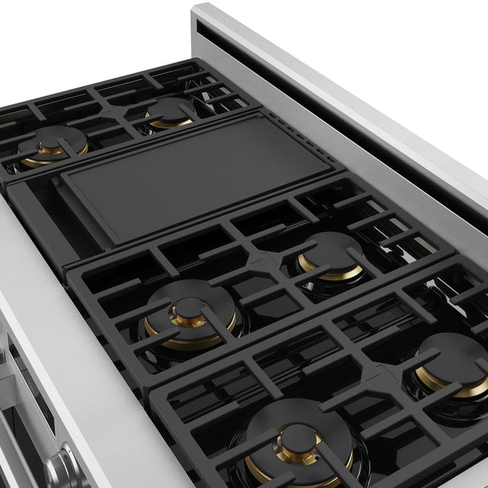 THOR Kitchen 48" Professional Natural Gas Dual Fuel Range with 7 Italian Brass Burners, Air Fry and Self-Clean - XRD48E
