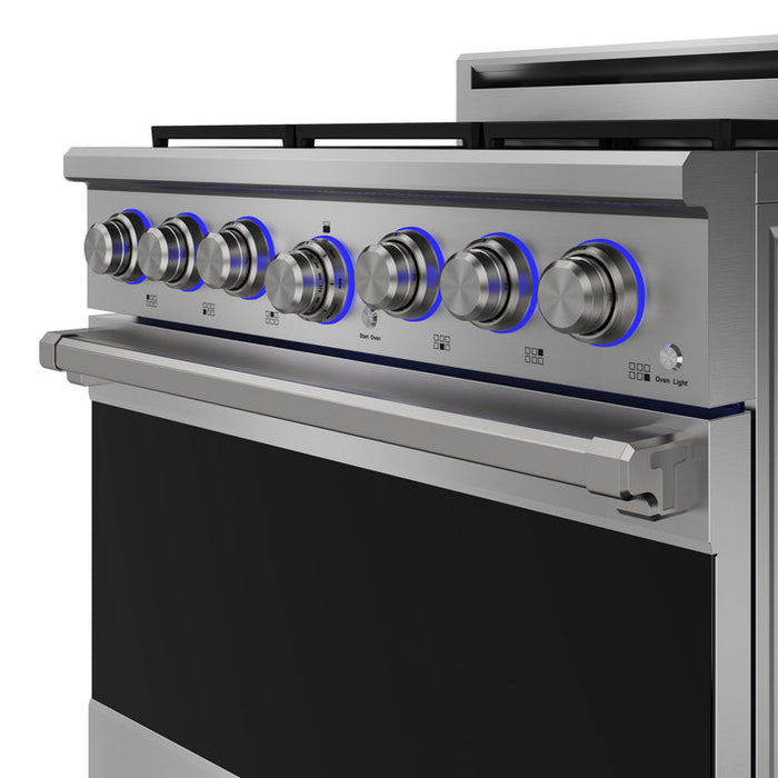 THOR Kitchen 36" 6 cu. ft. Professional Natural Gas Range with 6 Italian Brass Sealed Burners in Stainless Steel - XRG36E