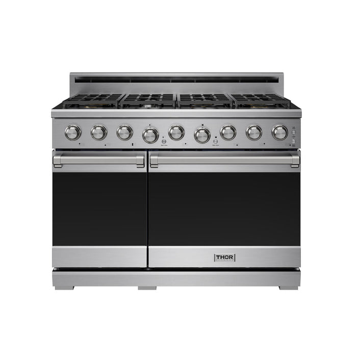 THOR Kitchen 48" 7.6 cu. ft. Professional Natural Gas Range with 7 Italian Brass Sealed Burners in Stainless Steel - XRG48E