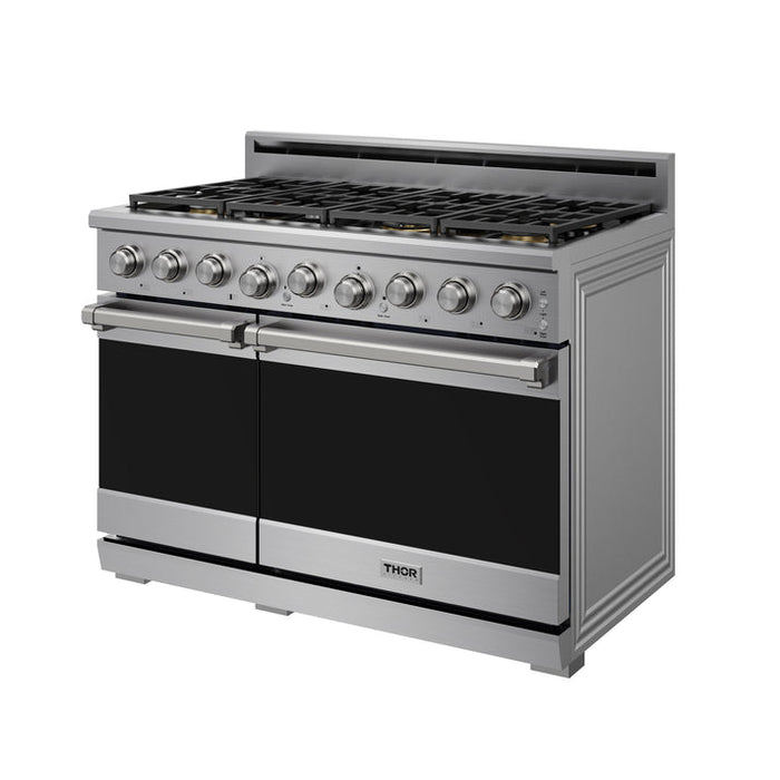THOR Kitchen 48" 7.6 cu. ft. Professional Natural Gas Range with 7 Italian Brass Sealed Burners in Stainless Steel - XRG48E