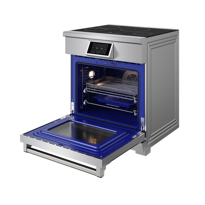 THOR Kitchen X Series 30" 4.8 cu. ft. Professional Smooth Glass Top Induction Range with Tilt Panel Touch Control, Self-Clean and Air Fry in Stainless Steel - XRI30E