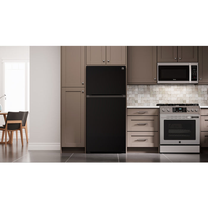 Kenmore 30 in. 18.1 cu.ft. Top Mount Refrigerator with Ice Maker & Pocket Handle- Black, KM4672319