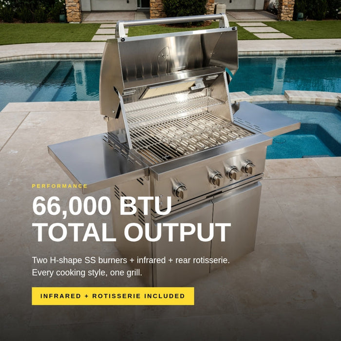 Gordon Ramsay by THOR Kitchen 32" Freestanding/Built-In Propane Gas Gas Grill and Cart - RBG3201